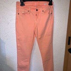 Lucky brand neon orange skinny jeans